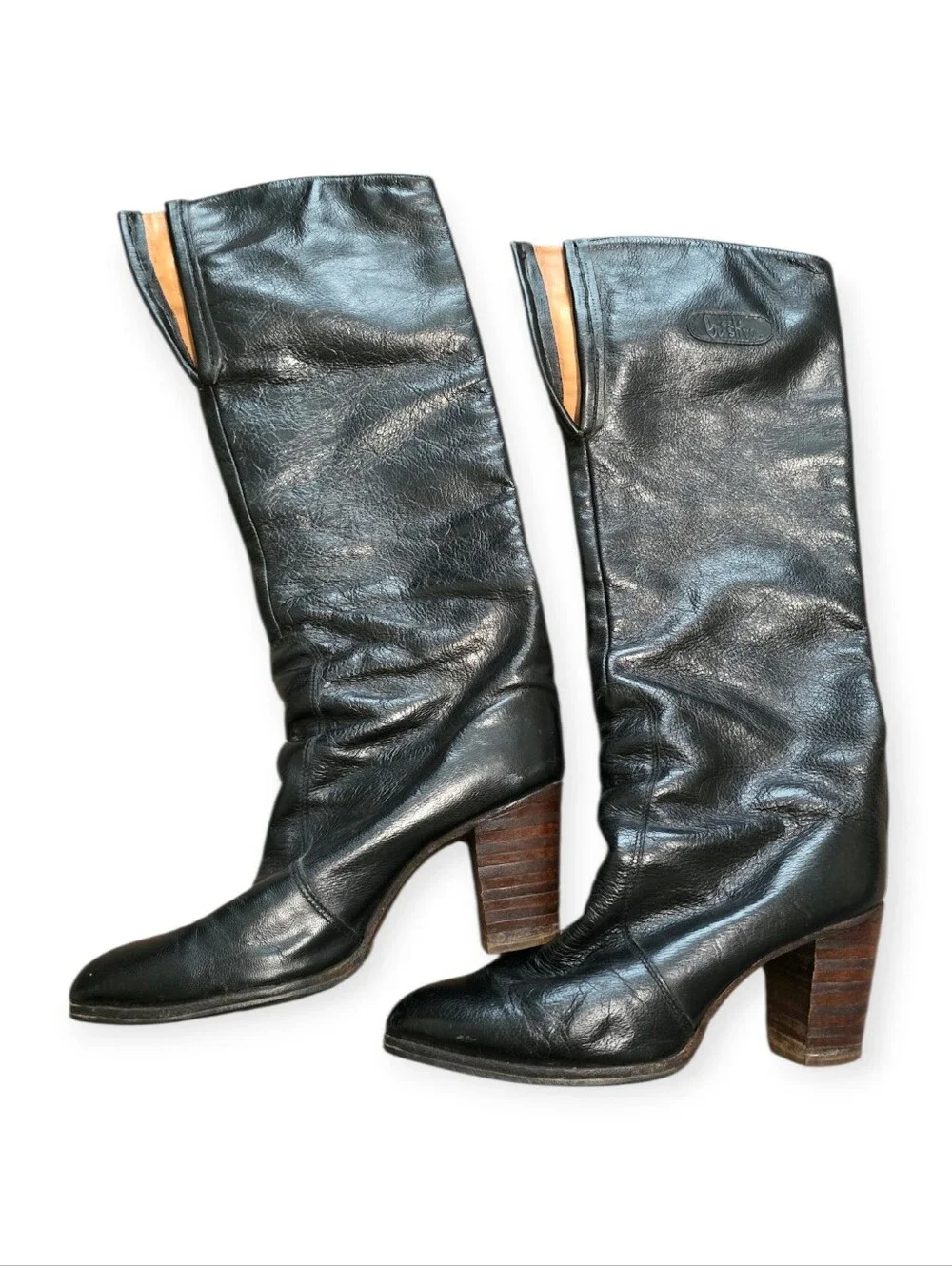 Vintage Christina By Tony Iammatteo Black Leather Knee-High Boots